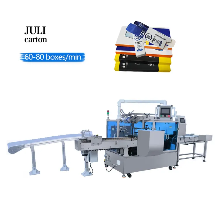 Fully Automatic Cosmetic Perfume Soap Carton Box Packaging Machine Vertical Packing Cartoning Machine