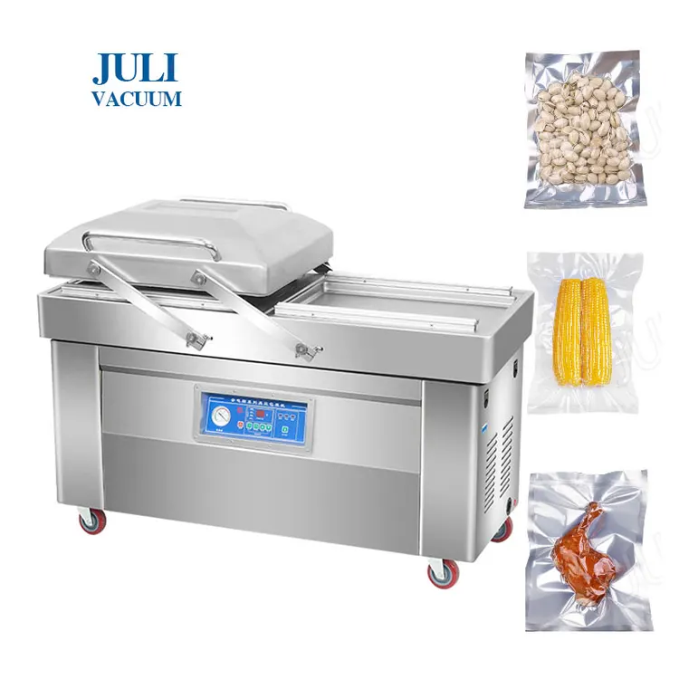 JULI Custom Double Chamber Meat Vacuum Packing Machine Vaccum Chicken Packaging Sealer Commercial Use