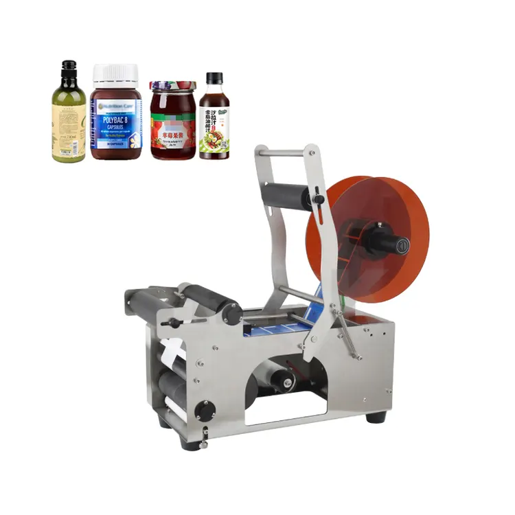 Semi-Automatic Self-Adhesive Beverage Labeling Machine for Small Round Glass Plastic Bottles