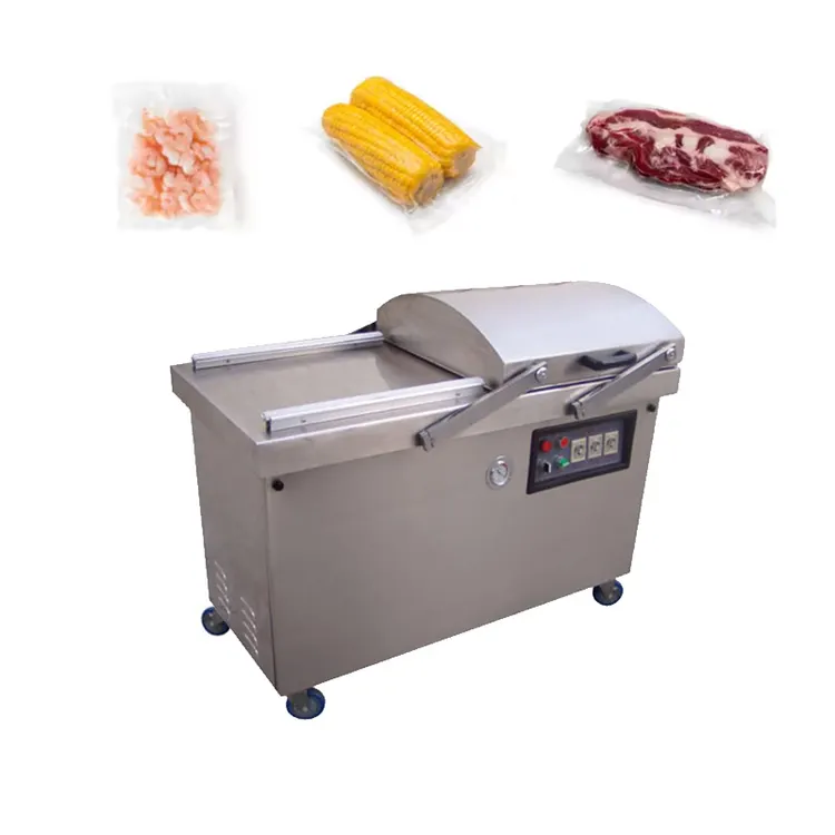 500 Double Chamber Automatic Vegetable Fruit Fish Meat Packer Vaccum Sealing Machine Vacuum Packing