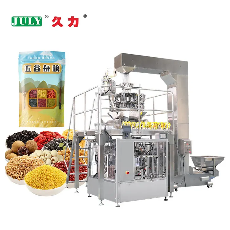 Premade Bag Doypack Packing Machine Zipper Automatic Nuts Banana Chips Pet Food Stand up Pouch Packaging Machine