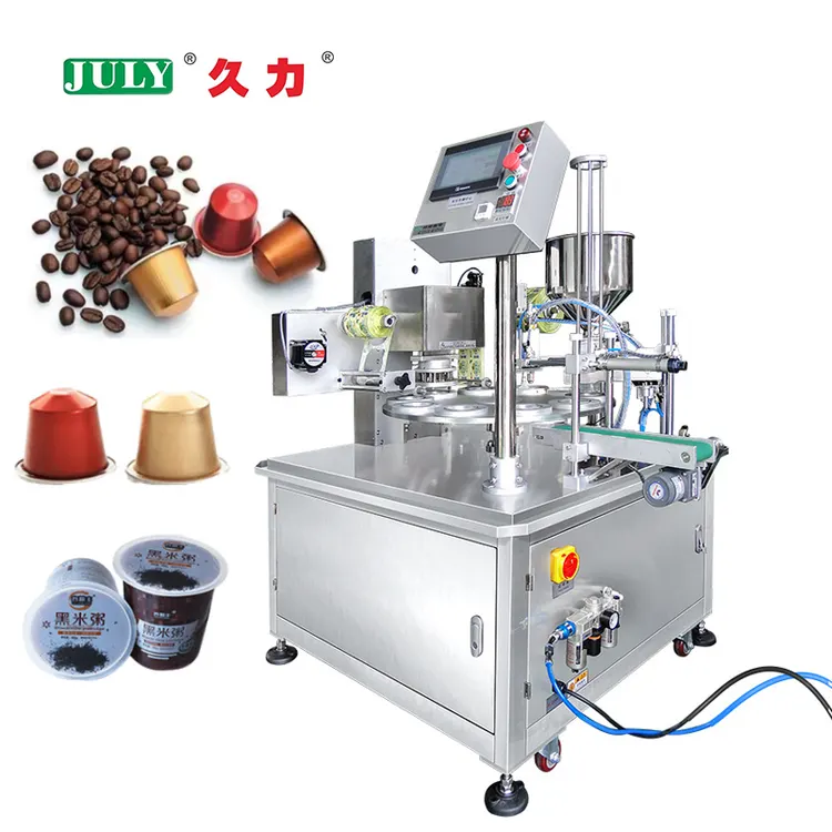 Easy-to-Operate Automatic Rotary Single-serve Sauce Container Fill Seal for Beverages Food Featuring Plastic Essential Motor