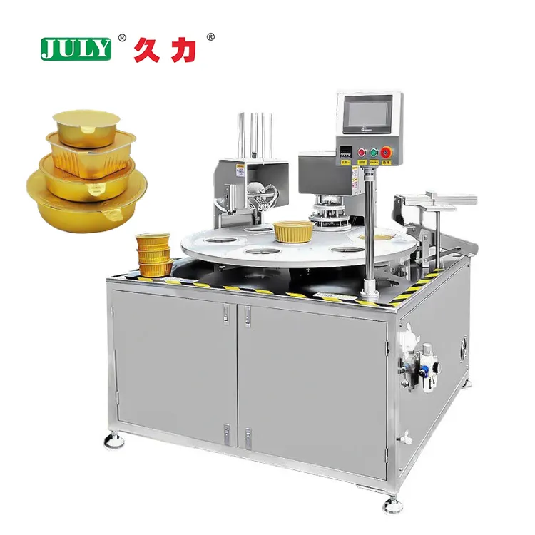 Automatic Rotary High-speed Aluminum Foil Box Plastic Cup and Bowl Filling and Sealing Packaging Machine