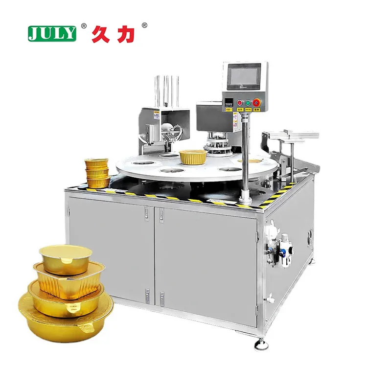 JULY Automatic Disposable Fast Food Box Aluminum Container Packing and Sealing Machine