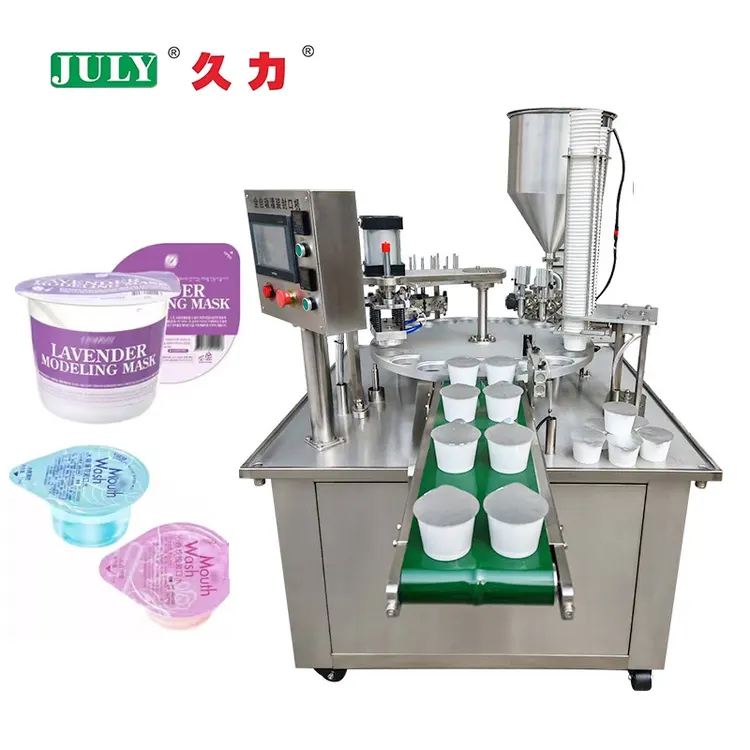 Automatic Rotary Honey Jelly Milk Yogurt Cup Cold Brew Coffee Sealing and Filling Machine