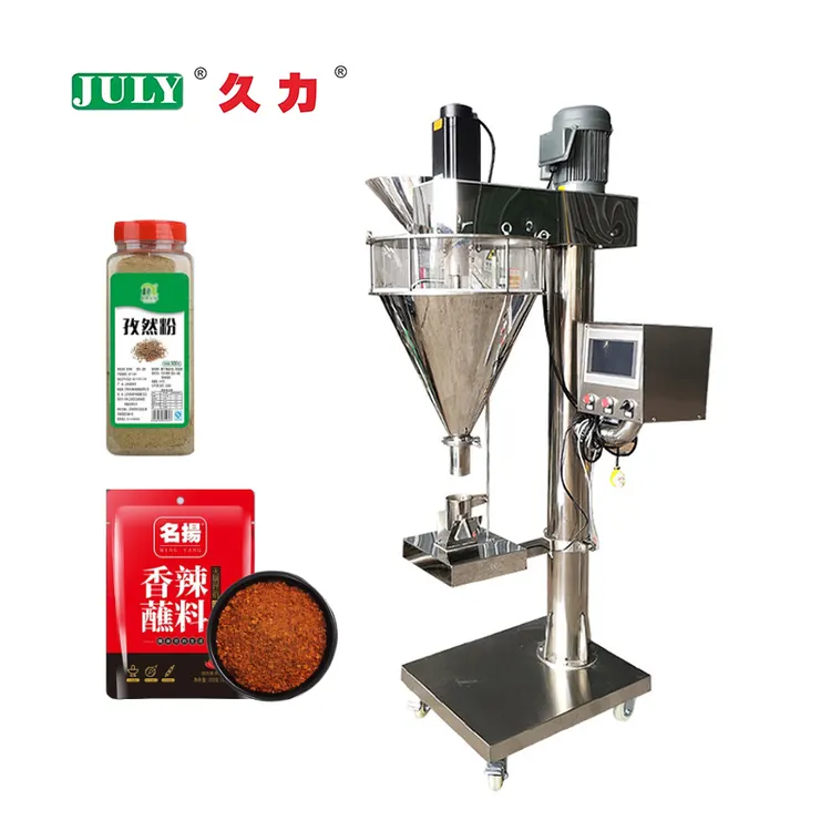 Manual Chili Sauce Powder Filling Machine with Screw Feeder Filling Machine