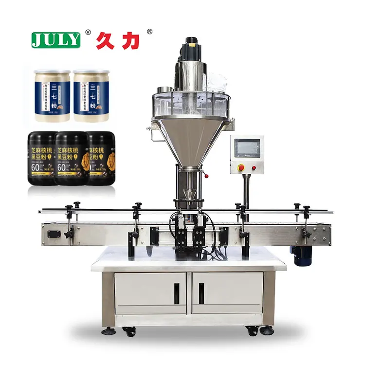 Industrial Quantitative Powder Filler Machine with Conveyor Suitable for 10g-5kg Granular Powdered Products