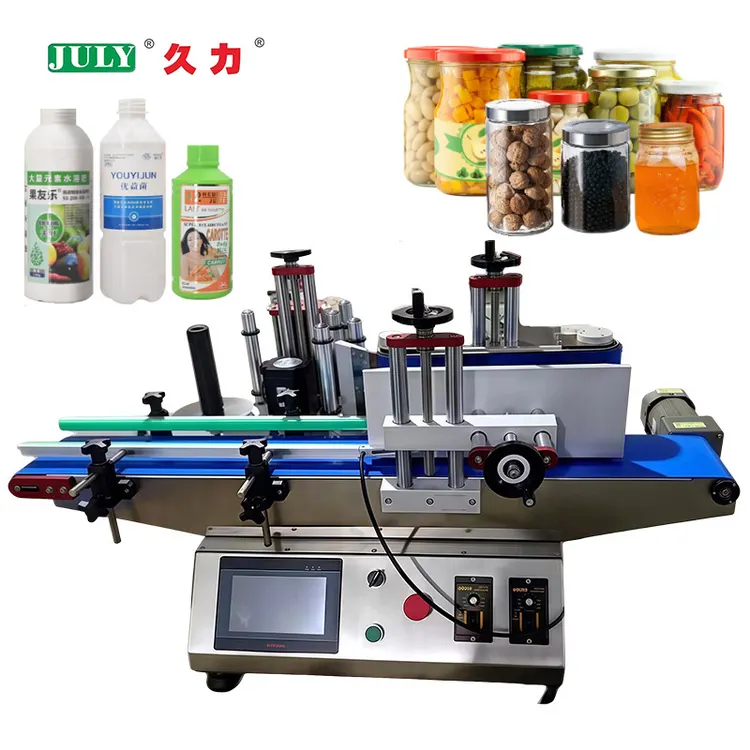 Desktop Yellow Peach Round Can Labeling Machine Shampoo Round Bottle Labeling Machine