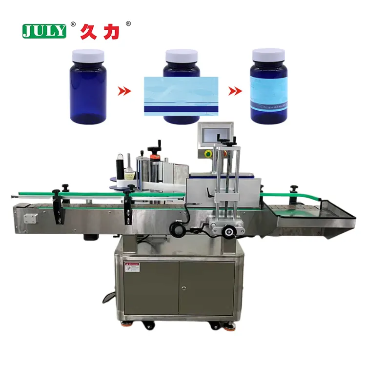 Automatic Round Bottle Labeling Machine with Finished Product Tray for Bottle