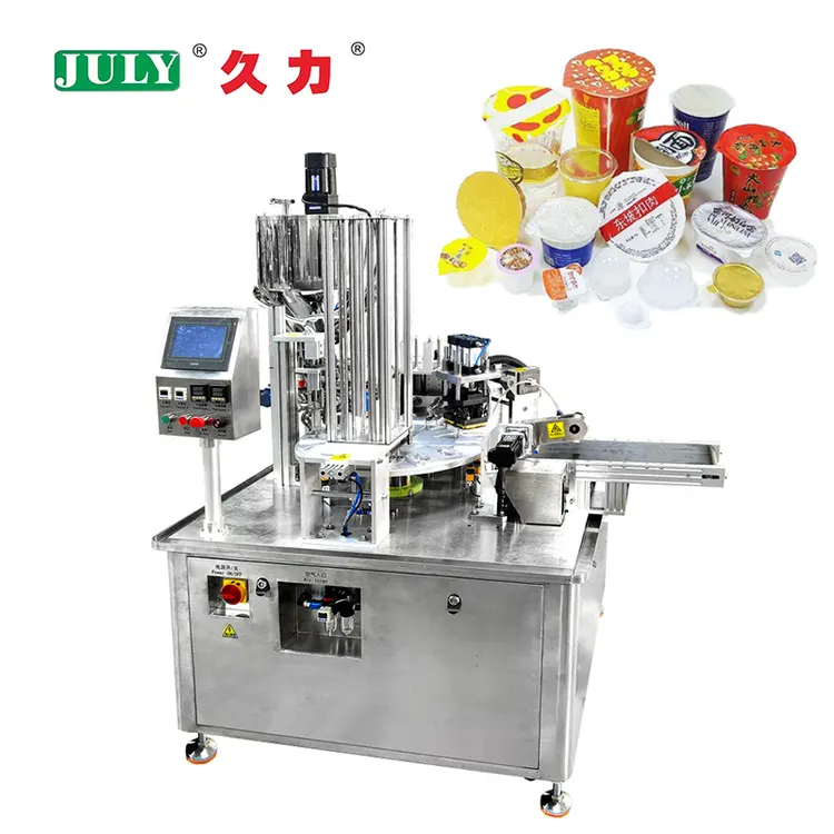 Juli Custom Automatic Rotary Honey Spoon Filling Sealing Machine Cup Filling Machine