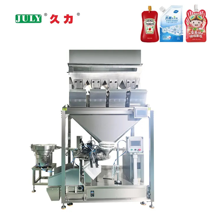 Automatic 4 6 Nozzle Liquid Sauce Doypack Filling Sealing Packing Machine