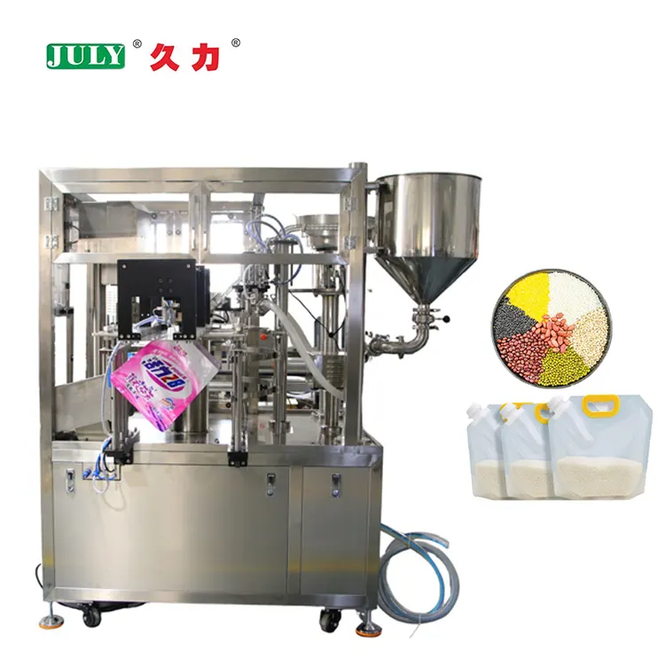 Rotary Automatic Liquid Vinegar Soy Sauce Doypack Filling Capping Packaging Machine