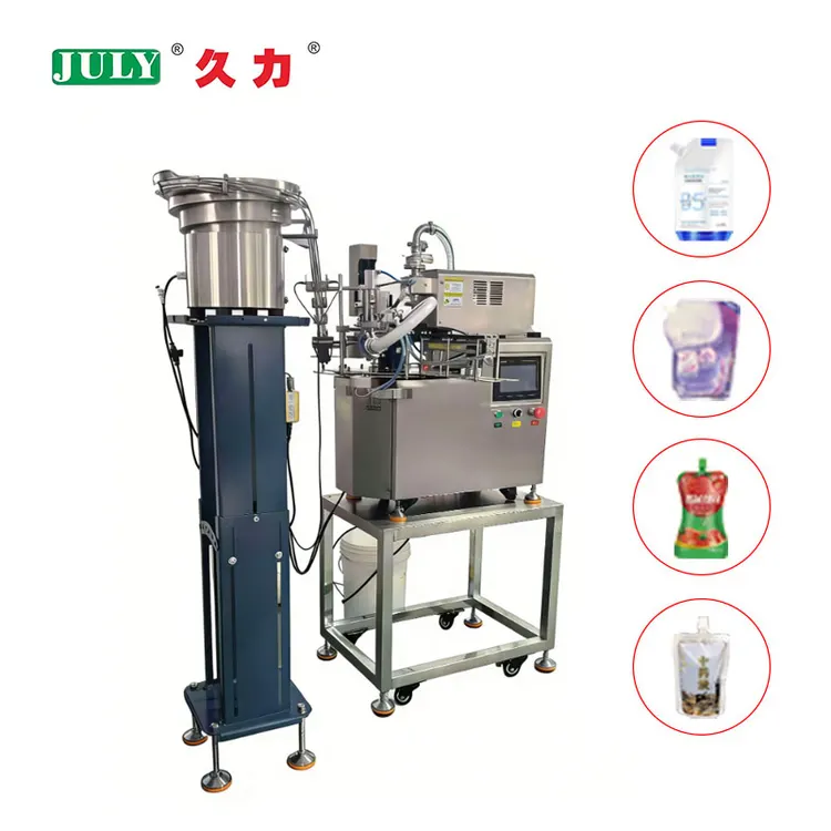 Multi-function Automatic Liquid Sauce Premade Bag Filling Capping Sealing Line