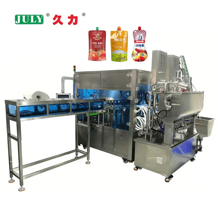 Automatic Coconut Milk Water Juice Premade Pouch Filling Capping Sealing Equipment