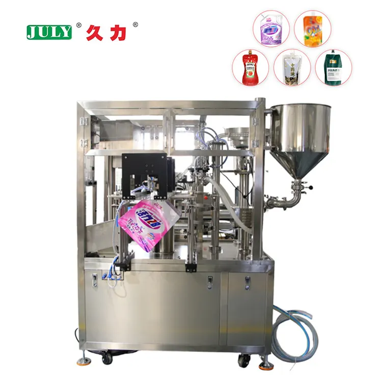 High Speed 2000BPH Automatic Juice Beverage Stand-up Bag Filling Sealing Machine
