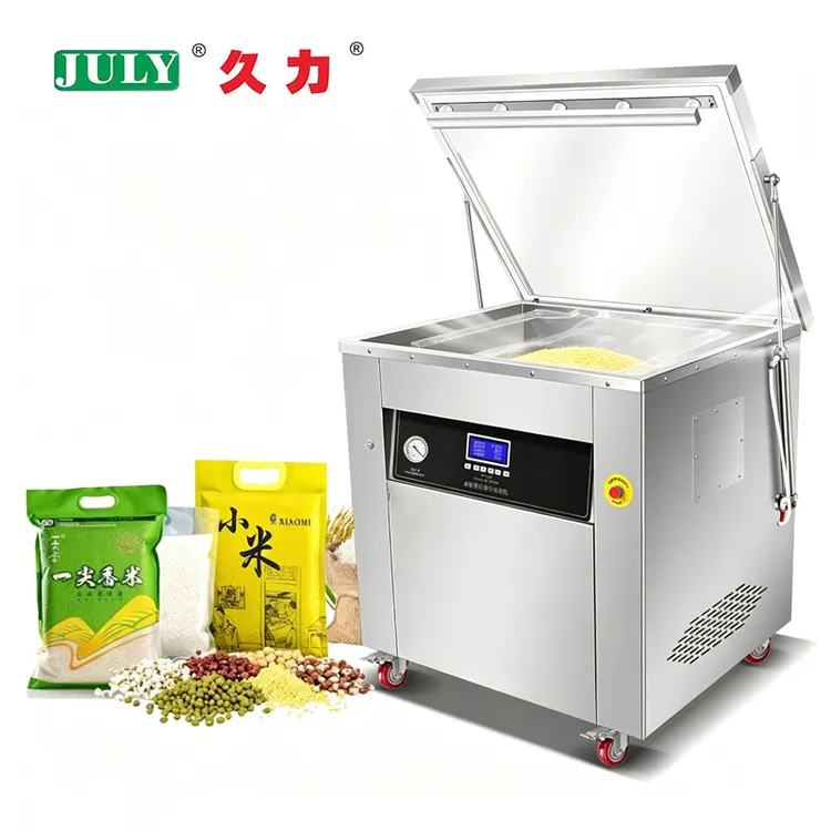 High Productivity Continuous Band Vacuum Sealer for Rice Packaging