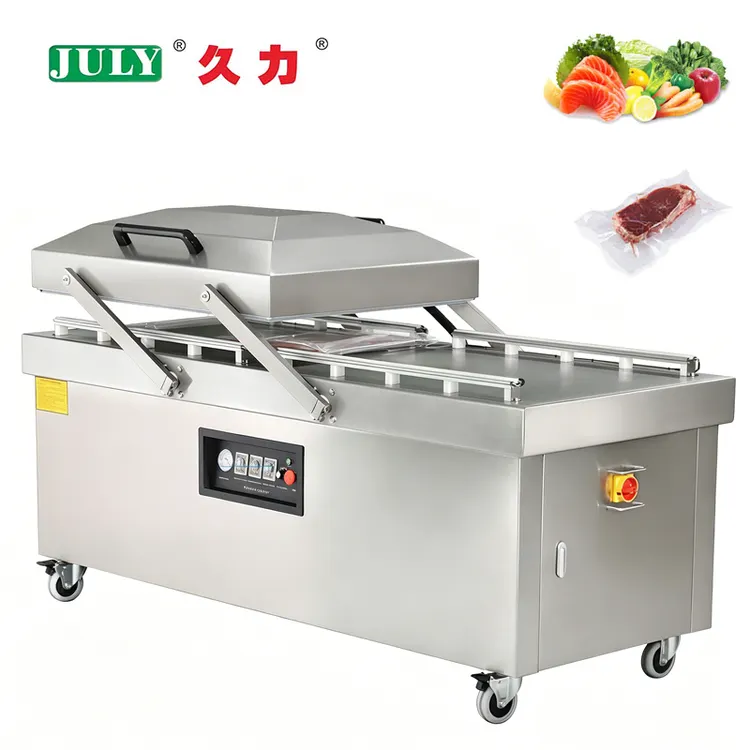 Durable Commercial Double Chamber Vacuum Sealer for Frozen Seafood Sealing