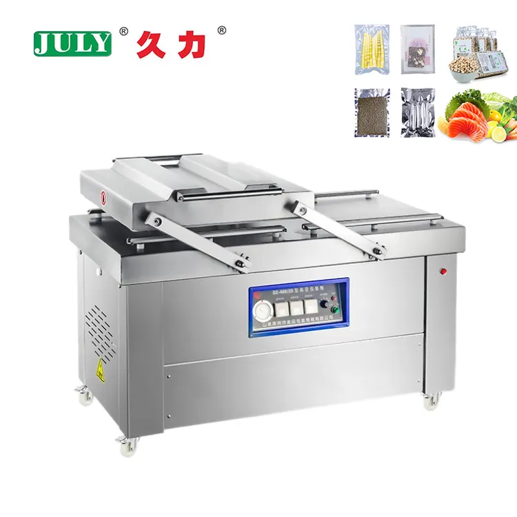 Automatic Double Chamber Vacuum Packaging Machine for Meat and Food Sealing
