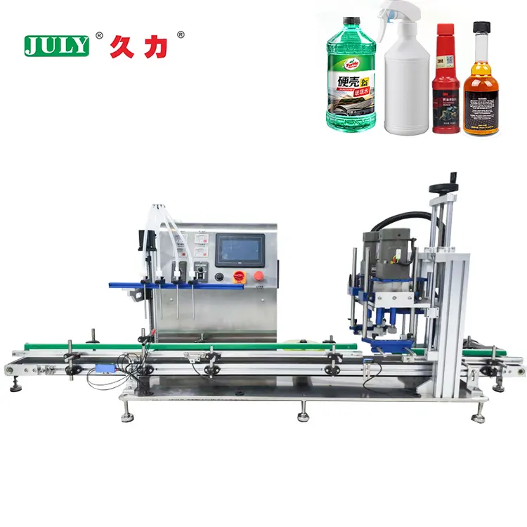 Automatic 4 Heads Desktop Liquid Filler Production Line