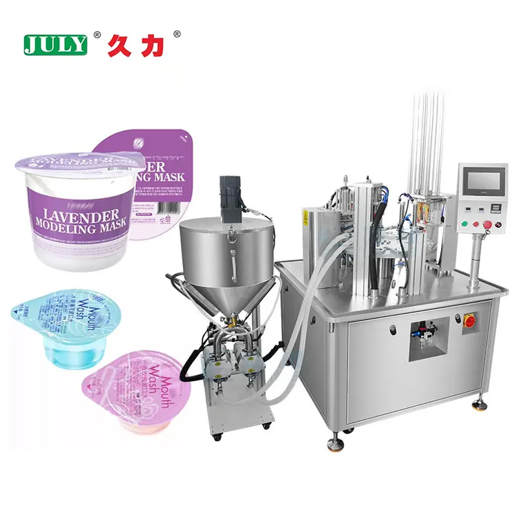 Fully Automatic High Speed Yogurt Cup Filling and Sealing Machine for Liquid Milk Juice Jelly Cup
