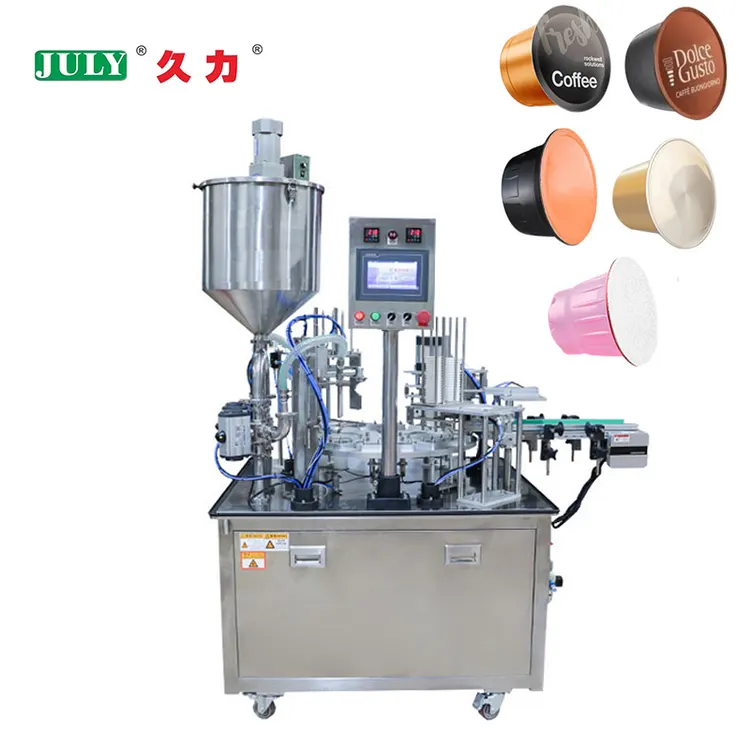 Industrial Grade Fully Automatic Rotary Coffee Capsules Sealing and Filling Machine for for K-Cup and Nespresso