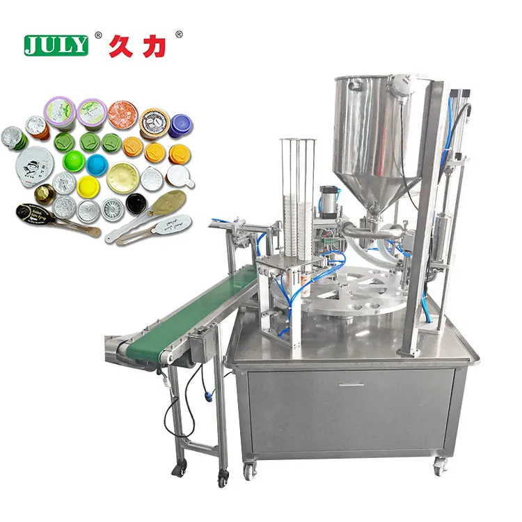 Factory Supply Automatic Sauce Juice Cup Sealer Yogurt Plastic Cup Filling and Sealing Machine
