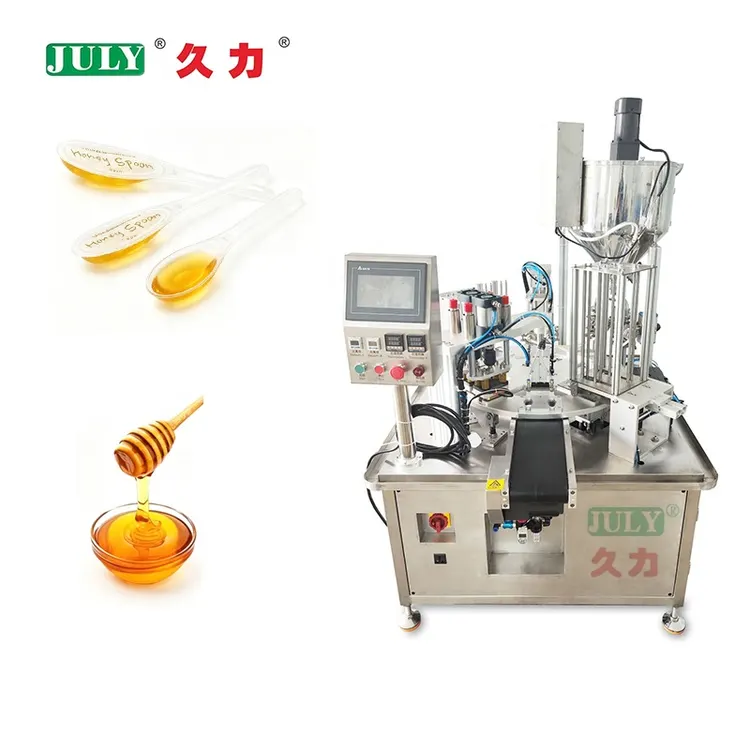 Factory Direct Supply Honey Spoon Filling and Sealing Machine Liquid Milk Juice Jelly Cup Filling Packing Machine