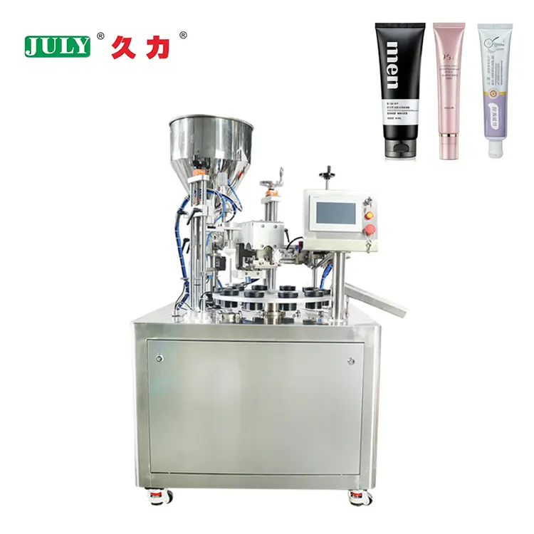 Semi-Automatic Rotary Ultrasonic Cosmetic Plastic Soft Tube Filling and Sealing Machine