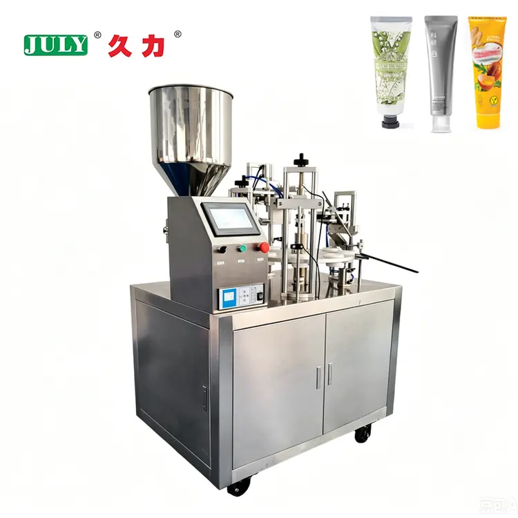 Semi-automatic Turntable Plastic Pipe Tail Seal Filling Machine for Hand Cream, Toothpaste and Cosmetics