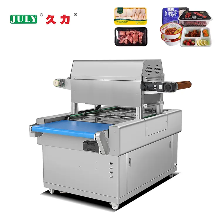 Automatic Electrically Modified Atmosphere Packaging Machine for Shrimp Food Tray Skin Vacuum Packaging Trays Sealing Machine