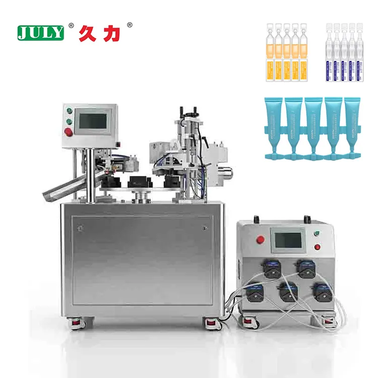 Semi-automatic Multiple Linked Tube Filling Sealing Machine for Disposable Hair Mask Vial Strip Tube Essence