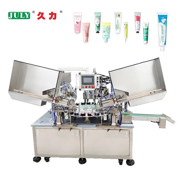 Multi-Function Automatic Double Station Cream Liquid Foundation Tube Filling and Sealing Machine