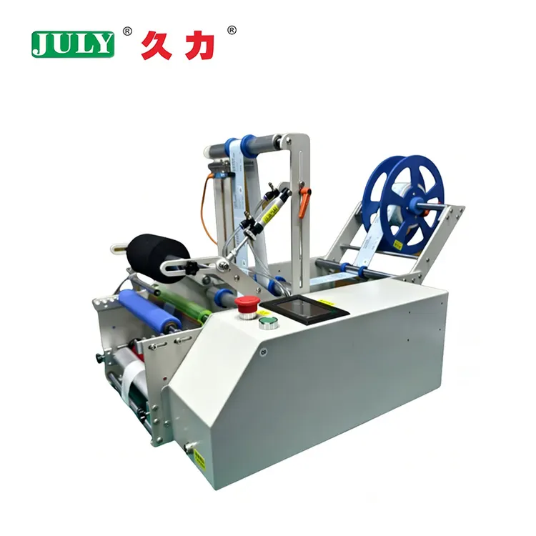 Semi-automatic Round Bottle Double Labels Bottle Labelling Machine Production Cycle Expiry Bate Labelling Machine