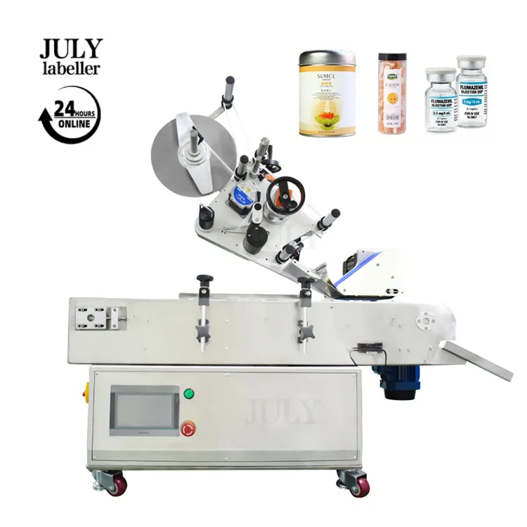 Oral Liquid Round Bottle Tabletop Labeling Machine Bottles Tube Cans Sticker Desktop Labeling Machine