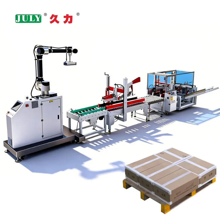 Fully Automatic Carton Forming Sealing Palletizing Production Line
