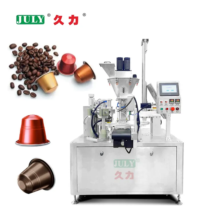 Full Automatic Monoblock Rotary Auger Powder K Cup Coffee Capsule Filling Sealing Machine