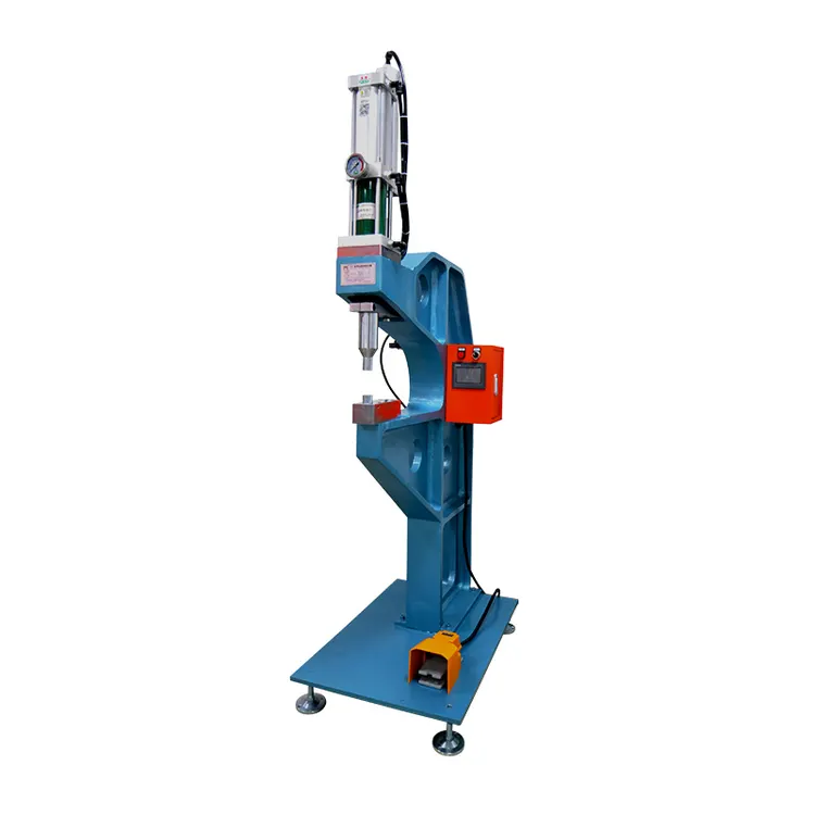 Hot Selling High Quality Air Pneumatic Riveting Machine Without Rivets 0.3-0.8MPA Foot Switch Plc,pump Provided C Frame 5 Tons