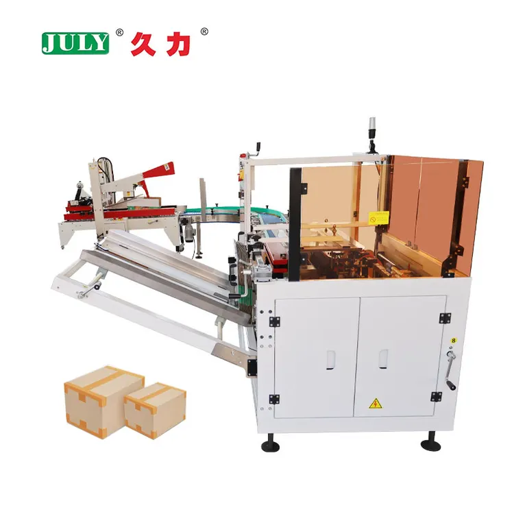 Integrated Case Erector Carton Sealer System Factory Packaging and Transportation Use