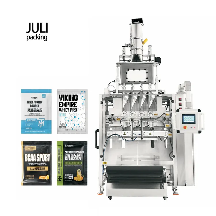 Coffee Powder Sachet Filling Stick Packing Machine Automatic Multi Lane Sugar Packaging Film Four-side Sealing