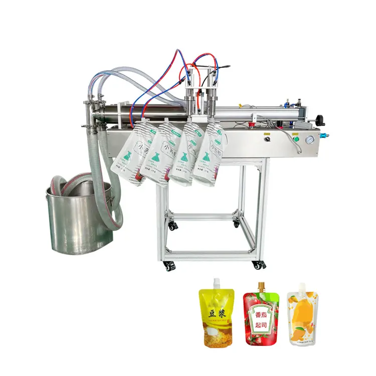 Pneumatic Double Head Self-Supporting Bag Filling Machine Washing Liquid Small Suction Bag Filling Machine