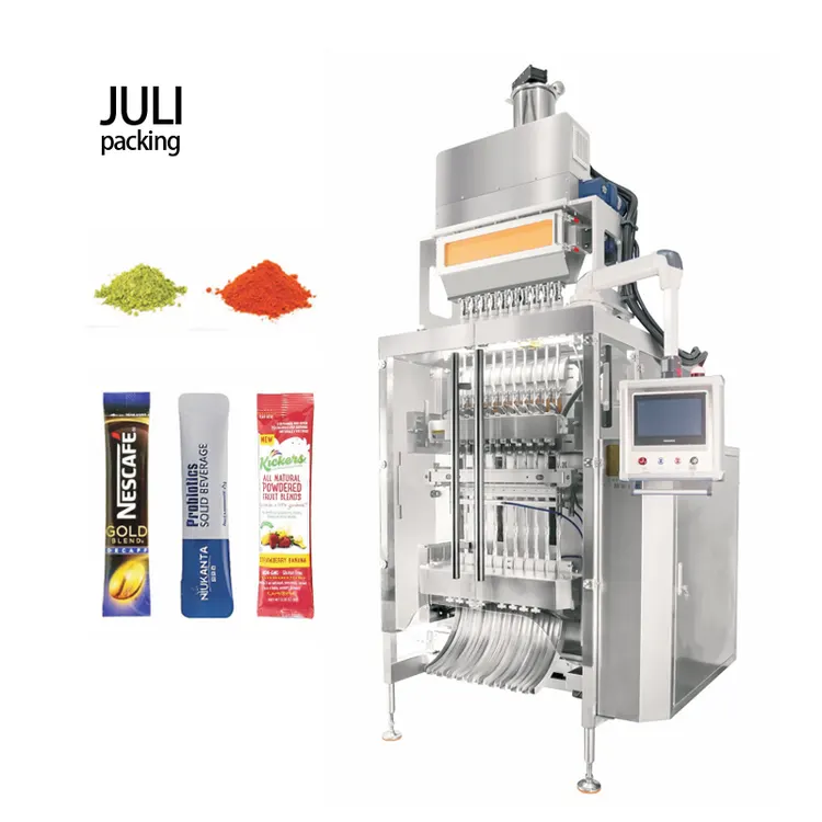 Multi-lane Back Sealing 2/4 Lane Powder Sachet Packaging Machine Coffee Sugar Mixed Powder Coffee Stick Packing Machine