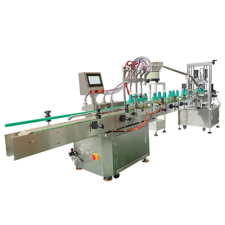 Rotary Automatic Small Bottle Liquid Kitchen Cleaning Products Oil Vial Filling Machine Cap Screwing Machine