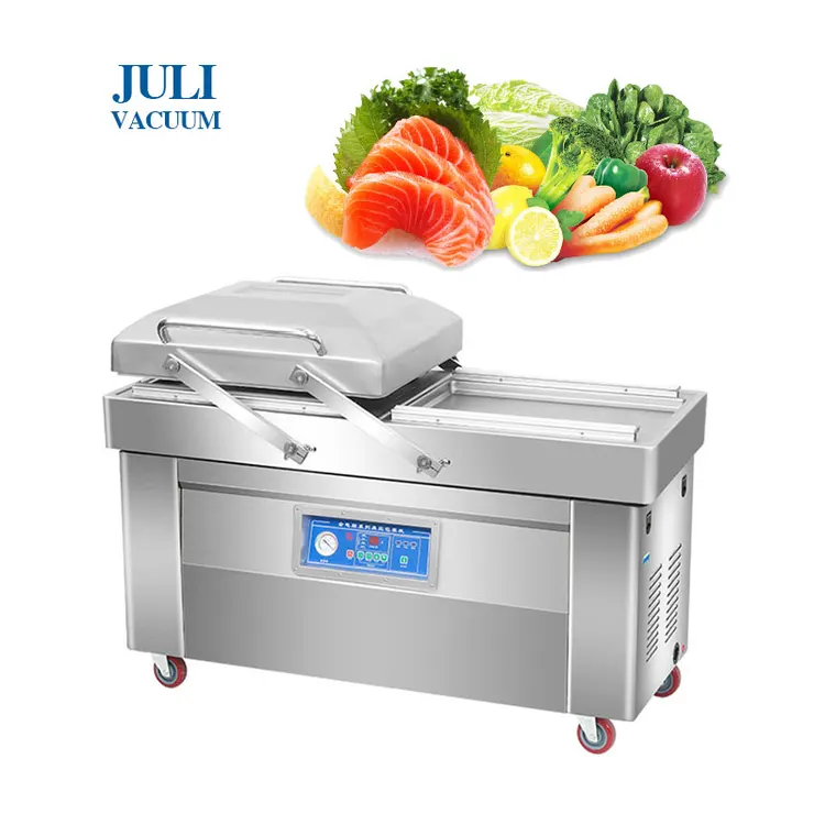 DZ500 Double Chamber Vacuum Packing Machine for Fish Meat Vegetable Food