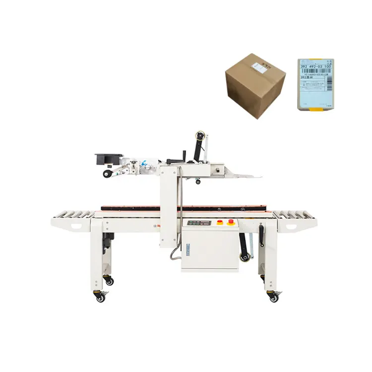 E-commerce Factory Semi-Automatic Labeling Carton Sealing Machine, Small Paper Box Tape Sealing Machine