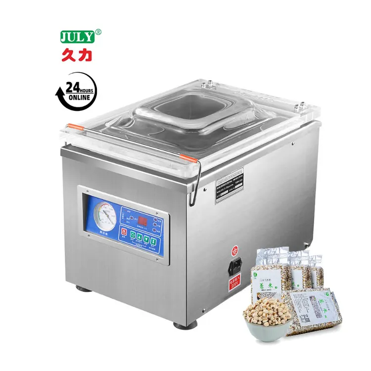 DZ-260A Efficiency Stand Type Double Sealing Bar High Vacuum Packaging Machine Vacuum Sealer