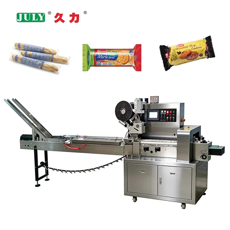 Automatic Feeding Biscuit and Bread Packaging Machine Horizontal Packaging Machine