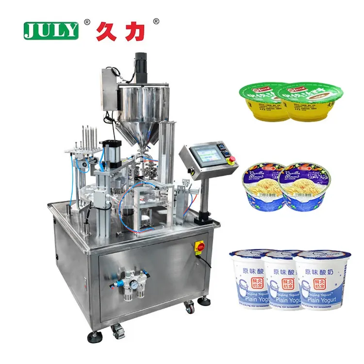 Yogurt Cup Rotary Cup Jelly Cup Filling Sealing Machine Coffee Liquid Paste Filling Machine Filling Sealing Machine