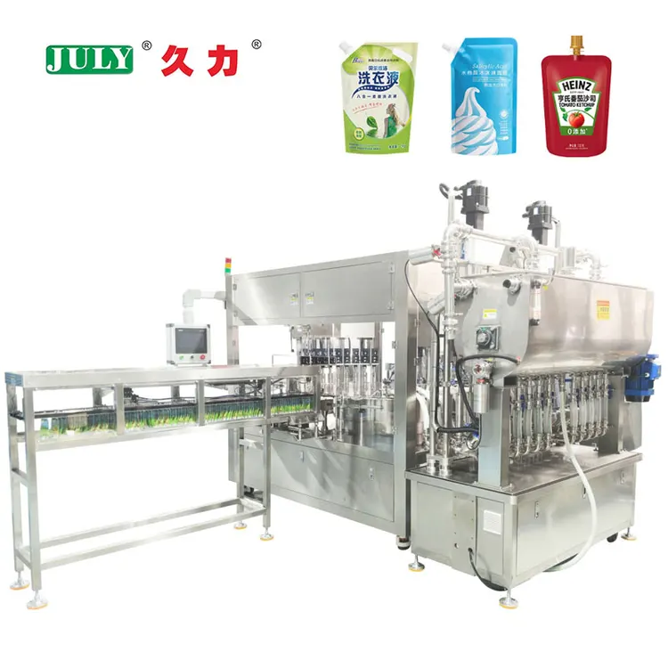 Automatic Liquid Juice Doypack Filling Capping Sealing Machine Stand-up Bag Packaging