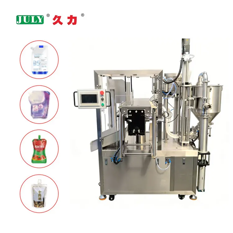 Automatic Liquid Detergent Shampoo Doypack Filling Capping Sealing Packaging Machine