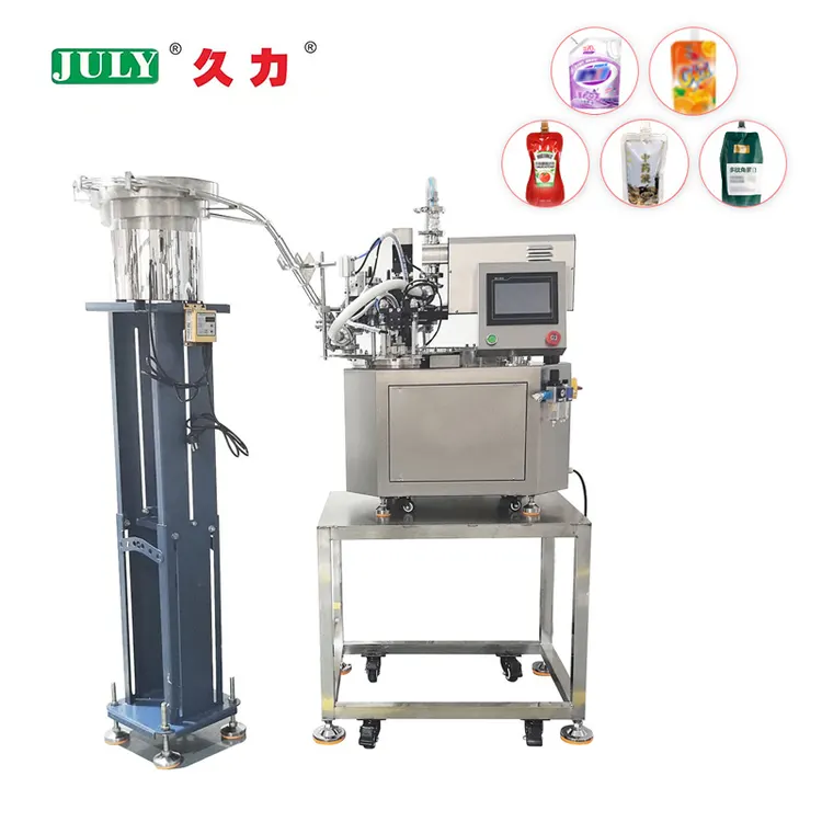 Rotary Automatic Hand Sanitizer Lotion Doypack Filling Capping Packing Line